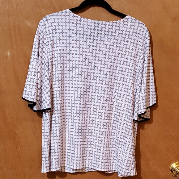 Worthington Blouse Butterfly Sleeves Navy, White, & Red Size XL - Picture 2 of 5